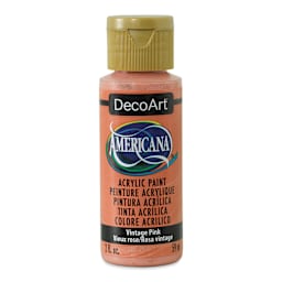 DecoArt Americana Acrylic Paint - Vintage Pink, 2 oz (Front of bottle)