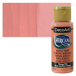 DecoArt Americana Acrylic Paint - Vintage Pink, 2 oz bottle and swatch