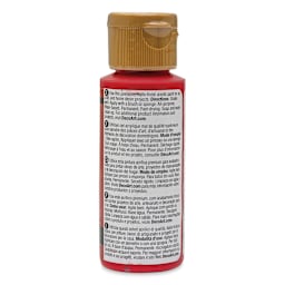 DecoArt Americana Acrylic Paint - Santa Red, 2 oz (Back of bottle)