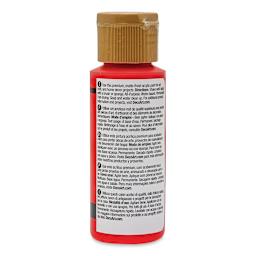 DecoArt Americana Acrylic Paint - True Red, 2 oz (Back of bottle)