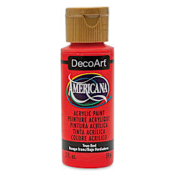 DecoArt Americana Acrylic Paint - True Red, 2 oz (Front of bottle)
