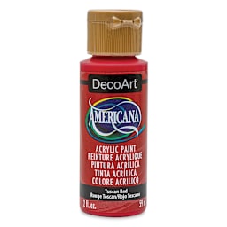 DecoArt Americana Acrylic Paint - Tuscan Red, 2 oz (Front of bottle)