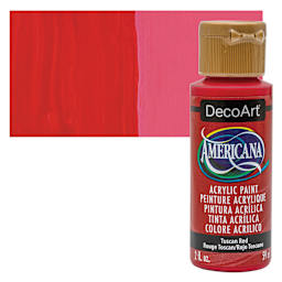 DecoArt Americana Acrylic Paint - Tuscan Red, 2 oz bottle and swatch