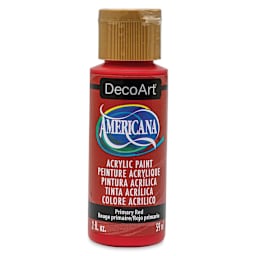 DecoArt Americana Acrylic Paint - Primary Red, 2 oz (Front of bottle)
