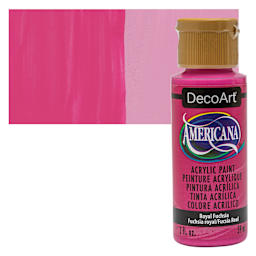 DecoArt Americana Acrylic Paint - Royal Fuschia, 2 oz bottle and swatch