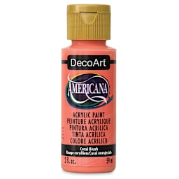 DecoArt Americana Acrylic Paint - Coral Blush (Front of bottle)