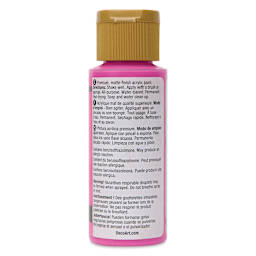 Back of DecoArt Americana Acrylic Paint - Fuchsia Pop, 2 oz bottle