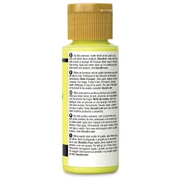 DecoArt Americana Acrylic Paint - Lemon Yellow, 2 oz (Back of bottle)