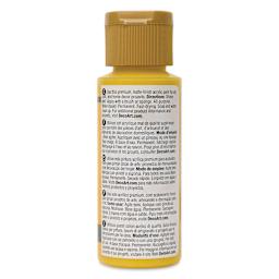Back of DecoArt Americana Acrylic Paint - Golden Yellow, 2 oz bottle