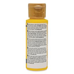 DecoArt Americana Acrylic Paint - Bright Yellow, 2 oz (Back of bottle)