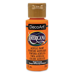 DecoArt Americana Acrylic Paint - Bright Orange, 2 oz (Front of bottle)