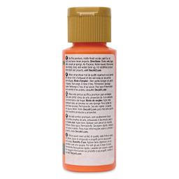 Back of DecoArt Americana Acrylic Paint - Orange Flame, 2 oz bottle