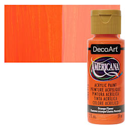 DecoArt Americana Acrylic Paint - Orange Flame, 2 oz bottle and swatch
