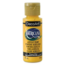 DecoArt Americana Acrylic Paint - Primary Yellow, 2 oz (Front of bottle)
