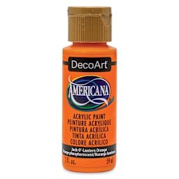 DecoArt Americana Acrylic Paint - Jack O Lantern Orange, 2 oz (Front of bottle)
