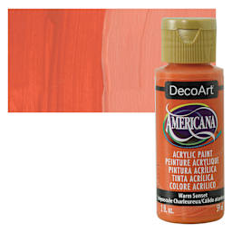 DecoArt Americana Acrylic Paint - Warm Sunset, 2 oz bottle and swatch