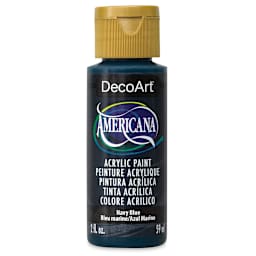 DecoArt Americana Acrylic Paint - Navy Blue, 2 oz, (Front of bottle)