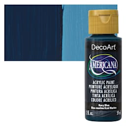 DecoArt Americana Acrylic Paint - Navy Blue, 2 oz bottle and swatch