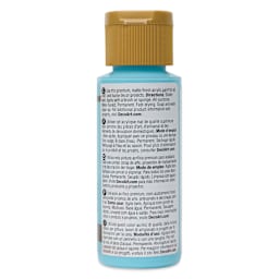 DecoArt Americana Acrylic Paint - Turquoise Blue, 2 oz back of bottle