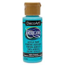 DecoArt Americana Acrylic Paint - Indian Turquoise, 2 oz (Front of bottle)