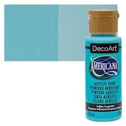 DecoArt Americana Acrylic Paint - Indian Turquoise, 2 oz bottle and swatch