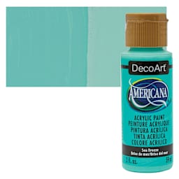 DecoArt Americana Acrylic Paint - Sea Breeze, 2 oz bottle and swatch
