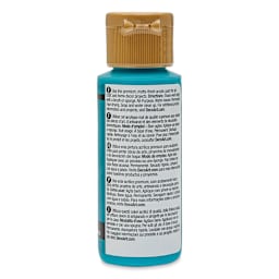 DecoArt Americana Acrylic Paint - Desert Turquoise, 2 oz (Back of bottle)