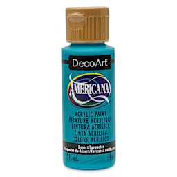 DecoArt Americana Acrylic Paint - Desert Turquoise, 2 oz (Front of bottle)