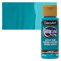 DecoArt Americana Acrylic Paint - Dragon Teal, 2 oz bottle and swatch