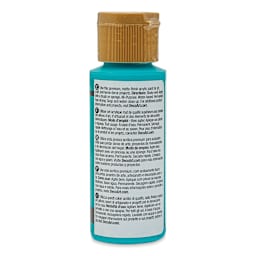 DecoArt Americana Acrylic Paint - Peacock Teal, 2 oz (Back of bottle)