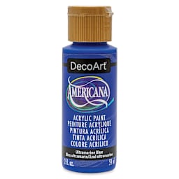 DecoArt Americana Acrylic Paint - Ultramarine Blue (Transparent), 2 oz (Front of bottle)