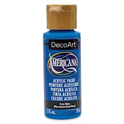 DecoArt Americana Acrylic Paint - True Blue, 2 oz (Front of bottle)