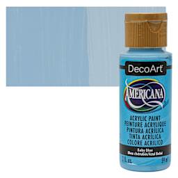 DecoArt Americana Acrylic Paint - Baby Blue, 2 oz bottle and swatch