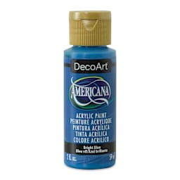 DecoArt Americana Acrylic Paint - Bright Blue, 2 oz (Front of bottle)