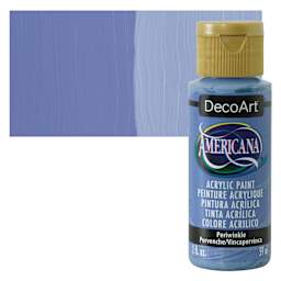 DecoArt Americana Acrylic Paint - Periwinkle, 2 oz bottle and swatch