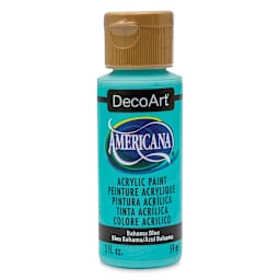 DecoArt Americana Acrylic Paint - Bahama Blue, 2 oz (Front of bottle)