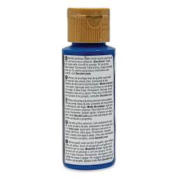 DecoArt Americana Acrylic Paint - Primary Blue (Transparent), 2 oz (Back of bottle)