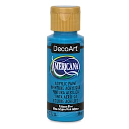 DecoArt Americana Acrylic Paint - Calypso Blue, 2 oz (Front of bottle)