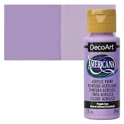 DecoArt Americana Acrylic Paint - Purple Cow, 2 oz bottle and swatch