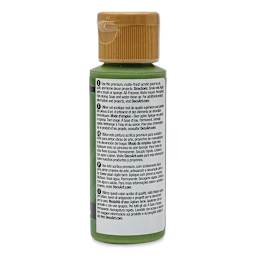 DecoArt Americana Acrylic Paint - Hauser Medium Green, 2 oz (Back of bottle)