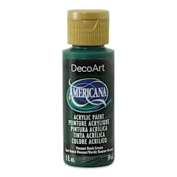 DecoArt Americana Acrylic Paint - Hauser Dark Green, 2 oz (Front of bottle)