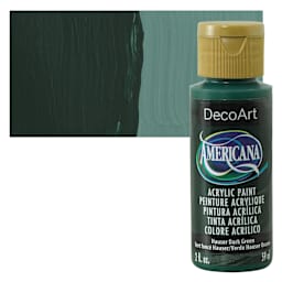 DecoArt Americana Acrylic Paint - Hauser Dark Green, 2 oz bottle and swatch