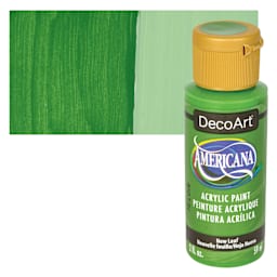 DecoArt Americana Acrylic Paint - New Leaf, 2 oz bottle and swatch