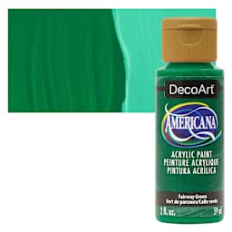 DecoArt Americana Acrylic Paint - Fairway Green, 2 oz bottle and swatch