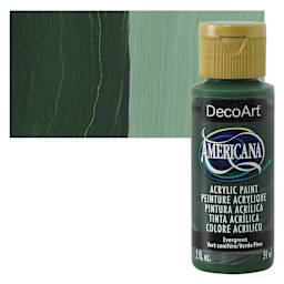 DecoArt Americana Acrylic Paint - Evergreen, 2 oz bottle and swatch