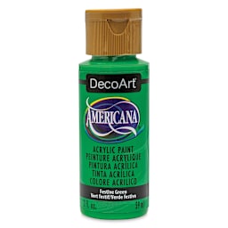 DecoArt Americana Acrylic Paint - Festive Green, 2 oz (Front of bottle)