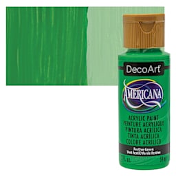 DecoArt Americana Acrylic Paint - Festive Green, 2 oz bottle and swatch