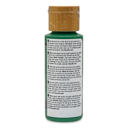 DecoArt Americana Acrylic Paint - Forest Green, 2 oz Swatch with bottle (Back of bottle)