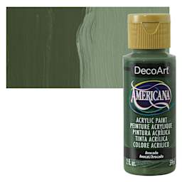 DecoArt Americana Acrylic Paint - Avocado, 2 oz bottle and swatch