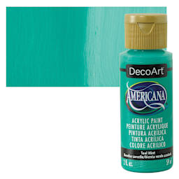 DecoArt Americana Acrylic Paint - Teal Mint, 2 oz bottle and swatch